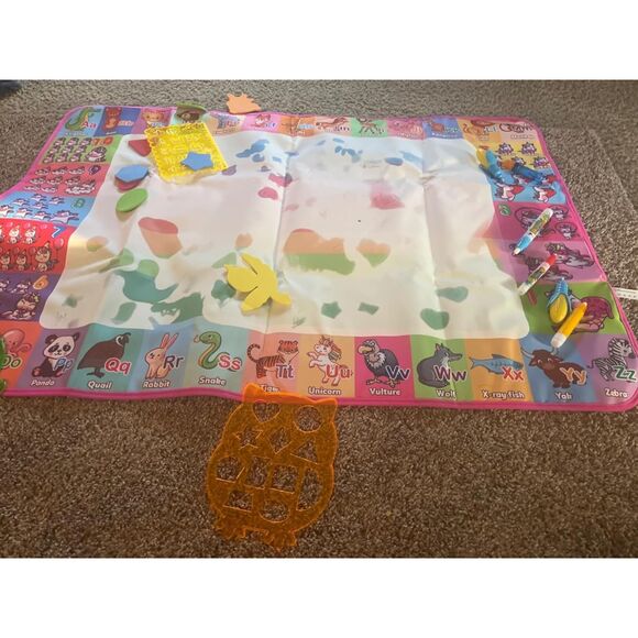 Large Pink Aqua Water Doodle Kids Drawing Mat Toddlers Educational Toys - Picture 5 of 6